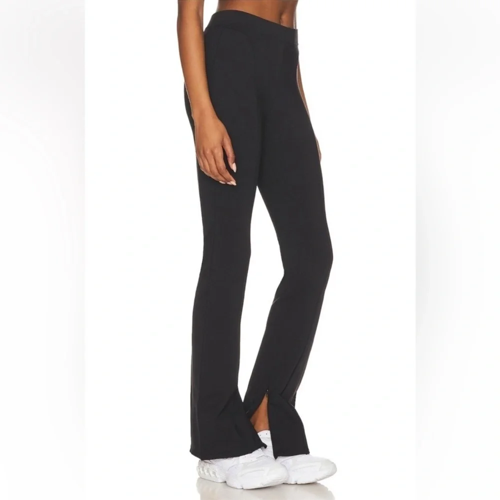 Alo Yoga Zip It Flare Leggings Pants High Waisted Black Small Paneled Athleisure